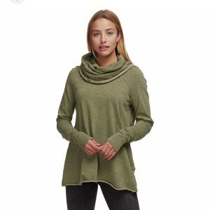 Free People Beach Olive Green Cowl Neck Sweater